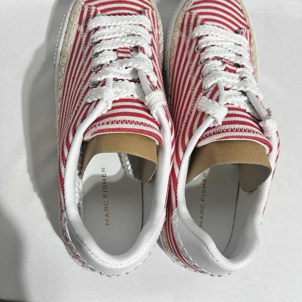 Marc Fisher SPRYNG3 Womens Sz 9M Red & White Stripe Casual Sneakers/Tennis Shoes - Picture 4 of 10